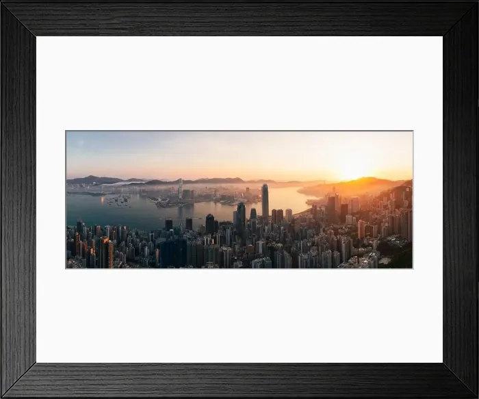 Framed Print : Sunrise aerial photo in Hong Kong Framed Print : Sunrise aerial photo in Hong Kong