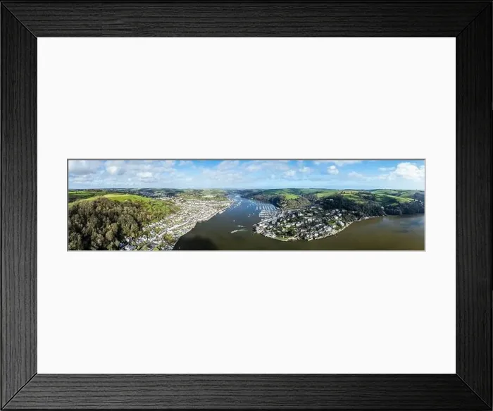 Framed Print : Panorama of Dartmouth and Kingswear over River Dart from a drone, Devon, England, Europe Framed Print : Panorama of Dartmouth and Kingswear over River Dart from a drone, Devon, England, Europe