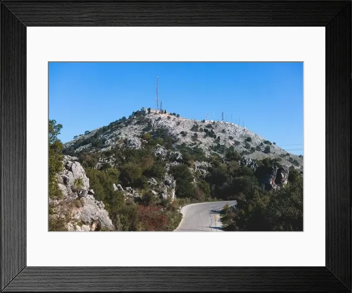 Framed Print : Mount Pantokrator vibrant landscape summit Framed Print : Mount Pantokrator vibrant landscape summit