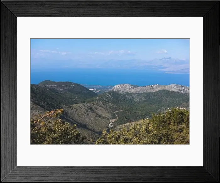Framed Print : Mount Pantokrator vibrant landscape summit