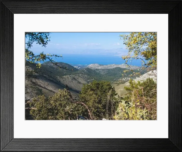 Framed Print : Mount Pantokrator vibrant landscape summit Framed Print : Mount Pantokrator vibrant landscape summit