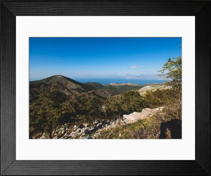 Framed Print : Mount Pantokrator vibrant landscape summit