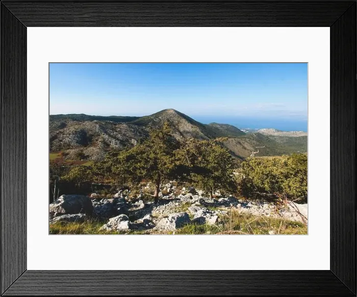 Framed Print : Mount Pantokrator vibrant landscape summit