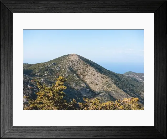 Framed Print : Mount Pantokrator vibrant landscape summit Framed Print : Mount Pantokrator vibrant landscape summit