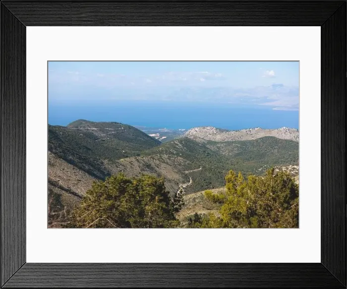 Framed Print : Mount Pantokrator vibrant landscape summit