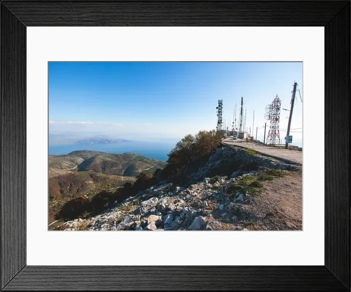 Framed Print : Mount Pantokrator vibrant landscape summit