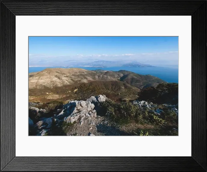 Framed Print : Mount Pantokrator vibrant landscape summit Framed Print : Mount Pantokrator vibrant landscape summit