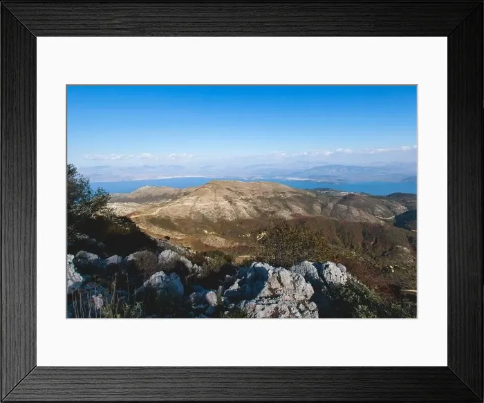 Framed Print : Mount Pantokrator vibrant landscape summit Framed Print : Mount Pantokrator vibrant landscape summit