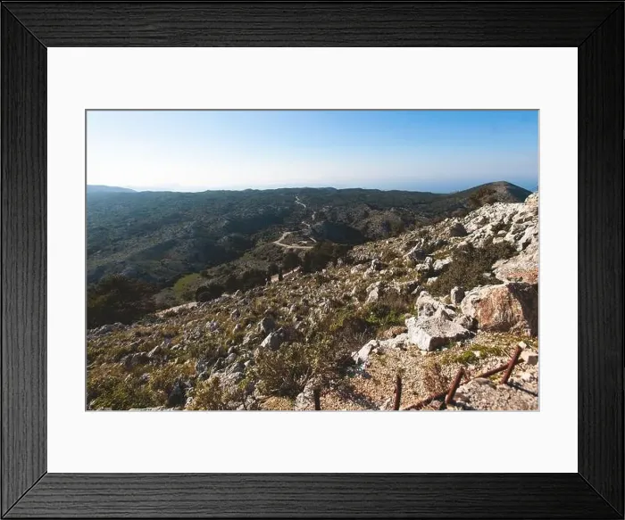 Framed Print : Mount Pantokrator vibrant landscape summit