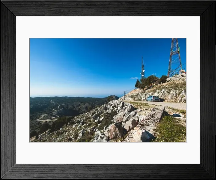 Framed Print : Mount Pantokrator vibrant landscape summit Framed Print : Mount Pantokrator vibrant landscape summit