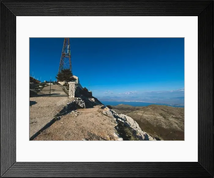 Framed Print : Mount Pantokrator vibrant landscape summit Framed Print : Mount Pantokrator vibrant landscape summit