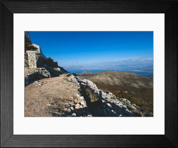 Framed Print : Mount Pantokrator vibrant landscape summit Framed Print : Mount Pantokrator vibrant landscape summit