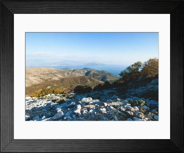 Framed Print : Mount Pantokrator vibrant landscape summit Framed Print : Mount Pantokrator vibrant landscape summit