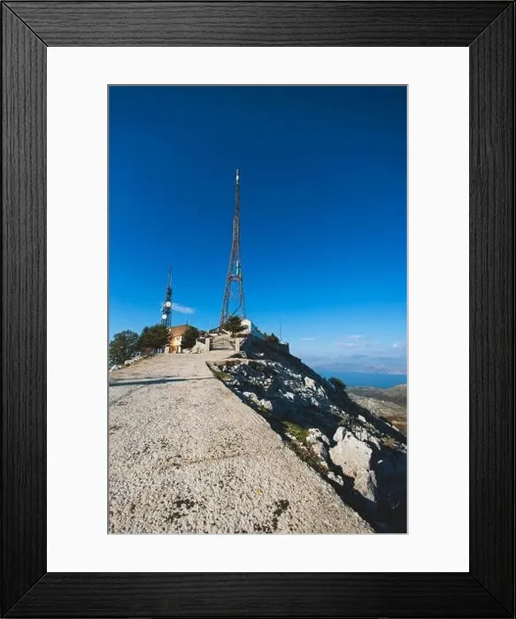 Framed Print : Mount Pantokrator vibrant landscape summit Framed Print : Mount Pantokrator vibrant landscape summit