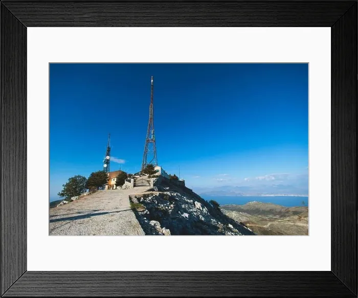 Framed Print : Mount Pantokrator vibrant landscape summit Framed Print : Mount Pantokrator vibrant landscape summit