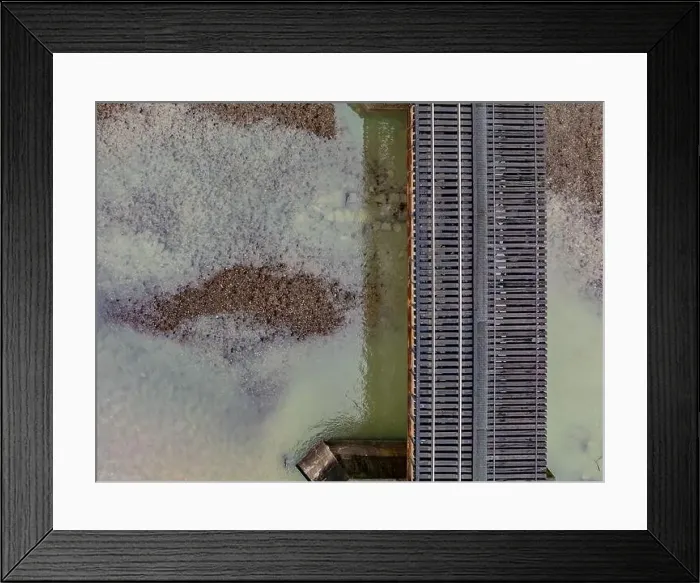 Framed Print : Elmira, NY, USA - 03-02-2024 - Winter aerial image of the railroad bridge in the City of Elmira Framed Print : Elmira, NY, USA - 03-02-2024 - Winter aerial image of the railroad bridge in the City of Elmira