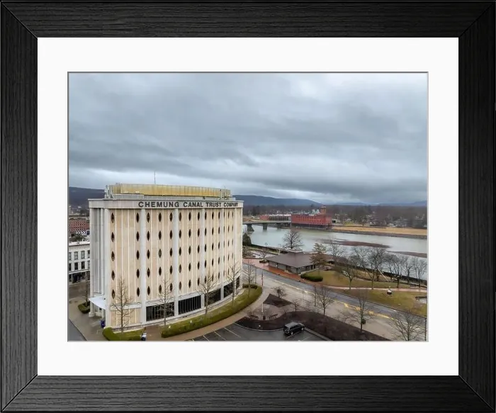 Framed Print : Elmira, NY, USA - 03-02-2024 - Winter aerial image of the City of Elmira, NY, year round activity Framed Print : Elmira, NY, USA - 03-02-2024 - Winter aerial image of the City of Elmira, NY, year round activity
