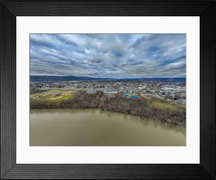 Framed Print : Sayre, PA, USA - 03-03-2024 - Cloudy winter aerial image of the downtown area in the City of Sayre, PA Framed Print : Sayre, PA, USA - 03-03-2024 - Cloudy winter aerial image of the downtown area in the City of Sayre, PA