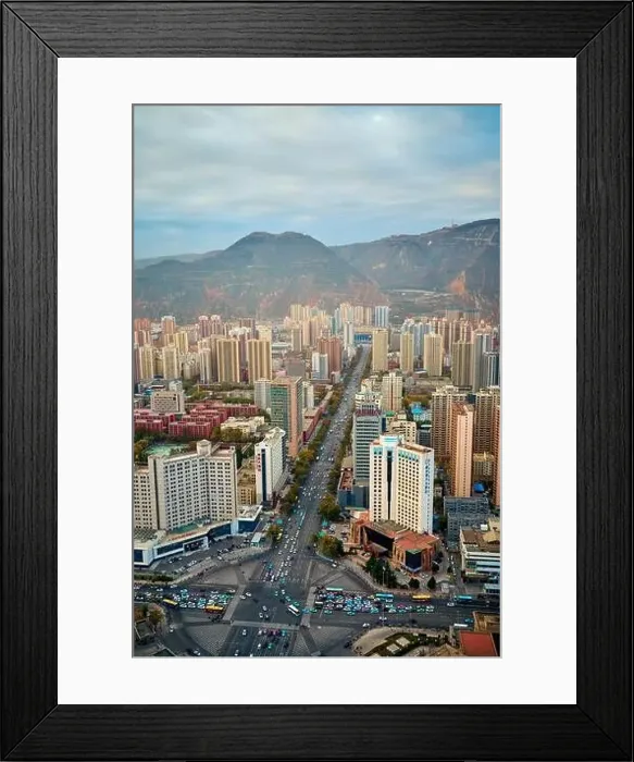 Framed Print : Top view of the modern city Framed Print : Top view of the modern city