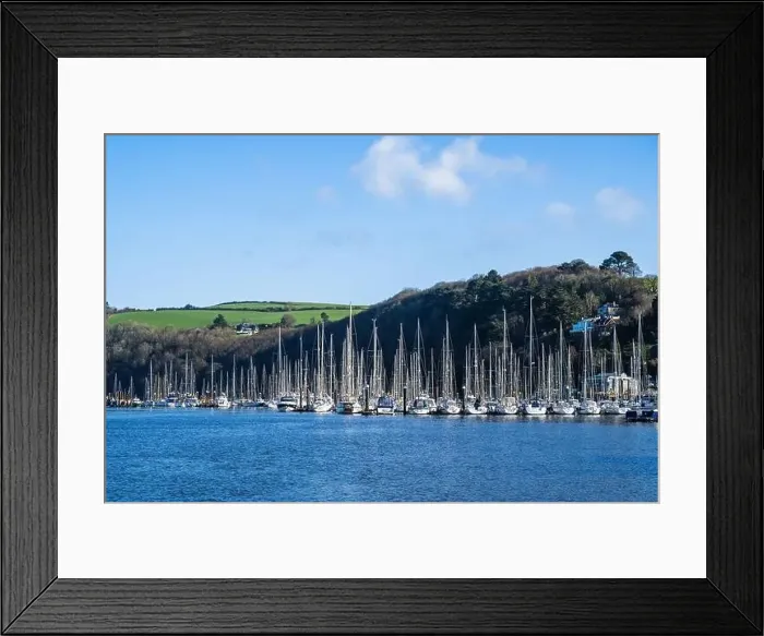 Framed Print : Yachts in Darthaven Marina over River Dart, Devon, England, Europe Framed Print : Yachts in Darthaven Marina over River Dart, Devon, England, Europe