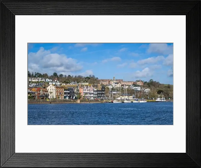 Framed Print : View of Dartmouth from Kingswear over River Dart, Devon, England, Europe Framed Print : View of Dartmouth from Kingswear over River Dart, Devon, England, Europe