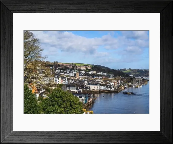 Framed Print : View of Dartmouth over River Dart, Devon, England, Europe Framed Print : View of Dartmouth over River Dart, Devon, England, Europe