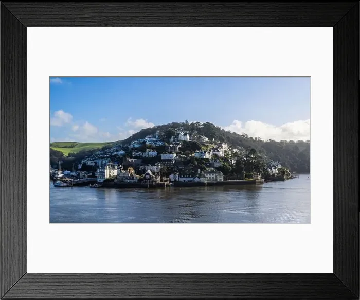 Framed Print : View of Kingswear from Dartmouth over River Dart, Devon, England, Europe Framed Print : View of Kingswear from Dartmouth over River Dart, Devon, England, Europe