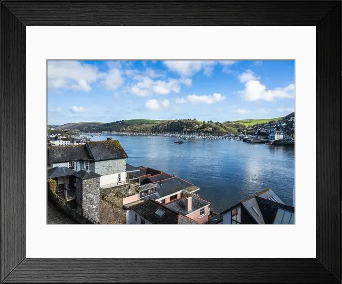 Framed Print : View of Kingswear from Dartmouth over River Dart, Devon, England, Europe