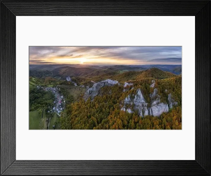 Framed Print : Aerial view on Vrsatecke Bradla at sunset, Slovakia autumn landscape Framed Print : Aerial view on Vrsatecke Bradla at sunset, Slovakia autumn landscape
