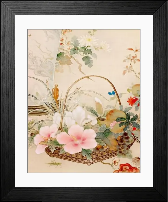 Framed Print : Exquisite oriental floral design