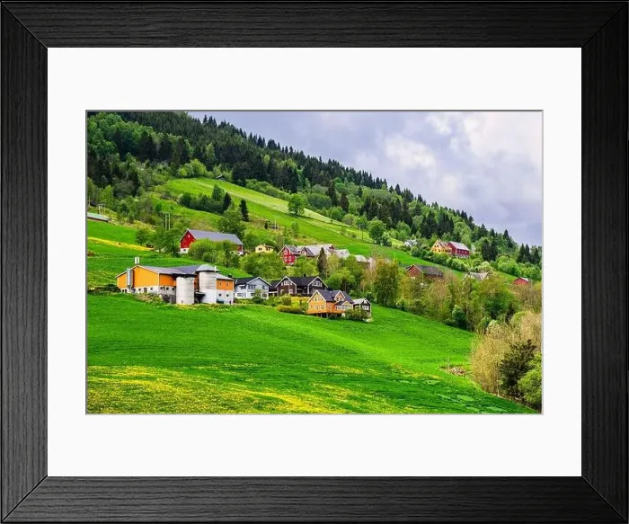 Framed Print : Mountains and Fiord over Norwegian Village, Olden, Innvikfjorden, Norway, Europe Framed Print : Mountains and Fiord over Norwegian Village, Olden, Innvikfjorden, Norway, Europe