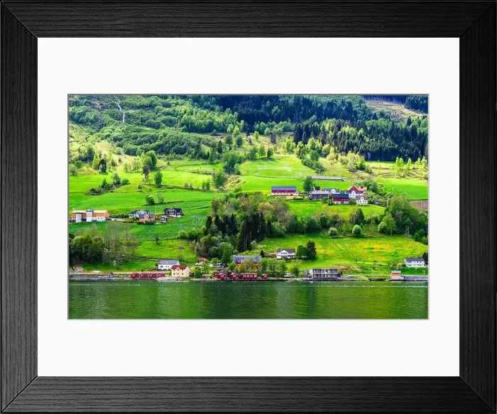 Framed Print : Mountains and Fiord over Norwegian Village, Olden, Innvikfjorden, Norway, Europe Framed Print : Mountains and Fiord over Norwegian Village, Olden, Innvikfjorden, Norway, Europe