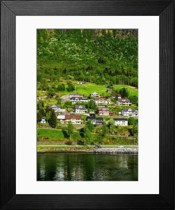 Framed Print : Mountains and Fiord over Norwegian Village, Olden, Innvikfjorden, Norway, Europe Framed Print : Mountains and Fiord over Norwegian Village, Olden, Innvikfjorden, Norway, Europe
