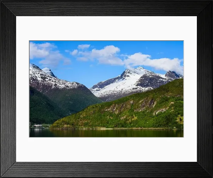 Framed Print : Mountains and Fiord over Norwegian Village, Olden, Innvikfjorden, Norway, Europe Framed Print : Mountains and Fiord over Norwegian Village, Olden, Innvikfjorden, Norway, Europe