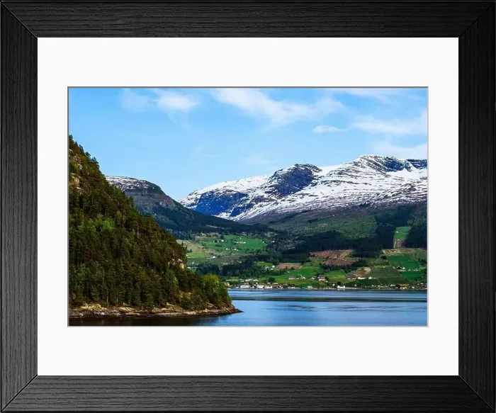 Framed Print : Mountains and Fiord over Norwegian Village, Olden, Innvikfjorden, Norway, Europe Framed Print : Mountains and Fiord over Norwegian Village, Olden, Innvikfjorden, Norway, Europe