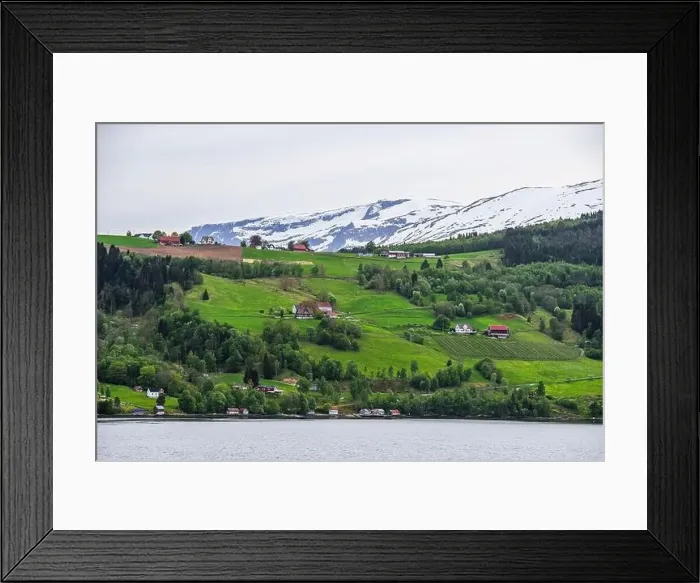 Framed Print : Mountains and Fiord over Norwegian Village, Olden, Innvikfjorden, Norway, Europe Framed Print : Mountains and Fiord over Norwegian Village, Olden, Innvikfjorden, Norway, Europe