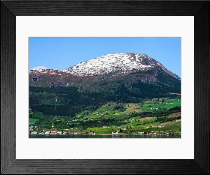 Framed Print : Mountains and Fiord over Norwegian Village, Olden, Innvikfjorden, Norway, Europe Framed Print : Mountains and Fiord over Norwegian Village, Olden, Innvikfjorden, Norway, Europe