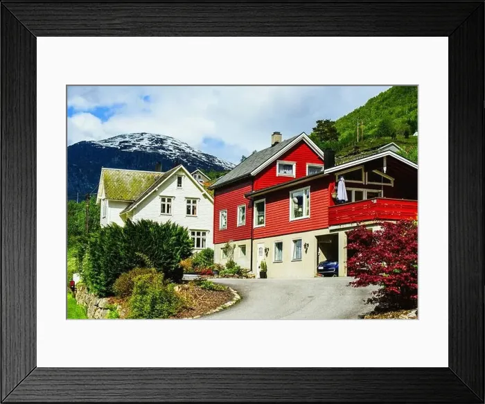 Framed Print : Mountains and Fiord over Norwegian Village, Olden, Innvikfjorden, Norway, Europe Framed Print : Mountains and Fiord over Norwegian Village, Olden, Innvikfjorden, Norway, Europe