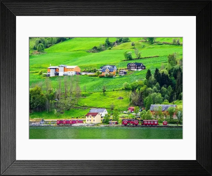 Framed Print : Mountains and Fiord over Norwegian Village, Olden, Innvikfjorden, Norway, Europe Framed Print : Mountains and Fiord over Norwegian Village, Olden, Innvikfjorden, Norway, Europe