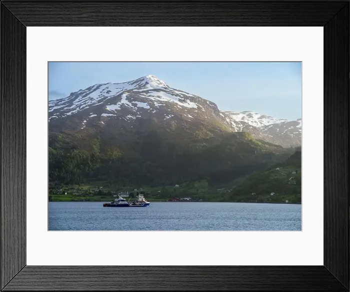 Framed Print : Mountains and Fiord over Norwegian Village, Olden, Innvikfjorden, Norway, Europe Framed Print : Mountains and Fiord over Norwegian Village, Olden, Innvikfjorden, Norway, Europe