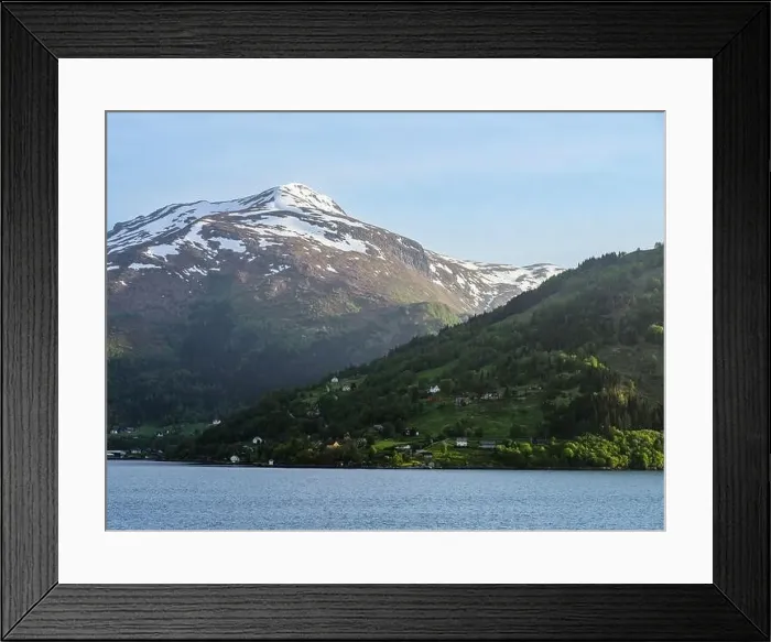 Framed Print : Mountains and Fiord over Norwegian Village, Olden, Innvikfjorden, Norway, Europe Framed Print : Mountains and Fiord over Norwegian Village, Olden, Innvikfjorden, Norway, Europe