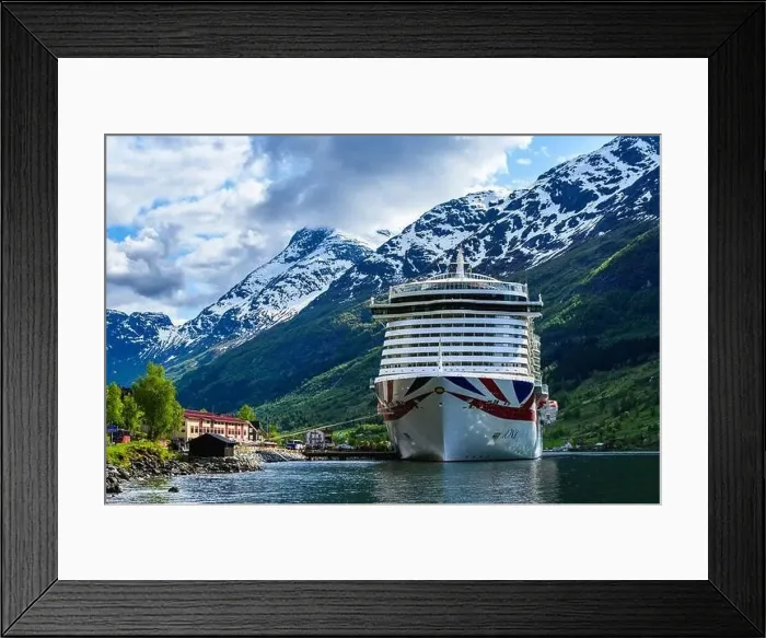 Framed Print : IONA P&O CRUISE in Olden, Innvikfjorden, Norway Framed Print : IONA P&O CRUISE in Olden, Innvikfjorden, Norway