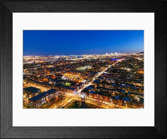 Framed Print : Blue hour in city of Montreal, Canada Framed Print : Blue hour in city of Montreal, Canada