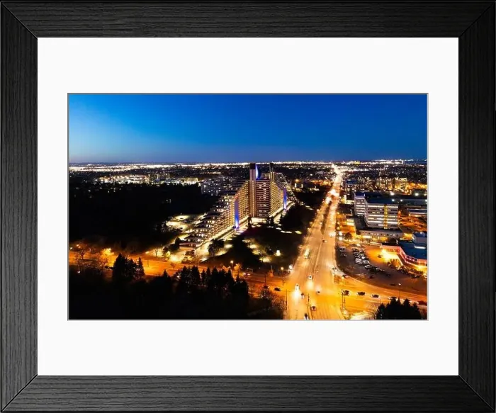 Framed Print : Blue hour in city of Montreal, Canada Framed Print : Blue hour in city of Montreal, Canada