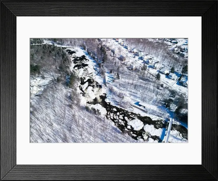 Framed Print : Aerial view of Rivière-du-Nord, Quebec, Canada Framed Print : Aerial view of Rivière-du-Nord, Quebec, Canada