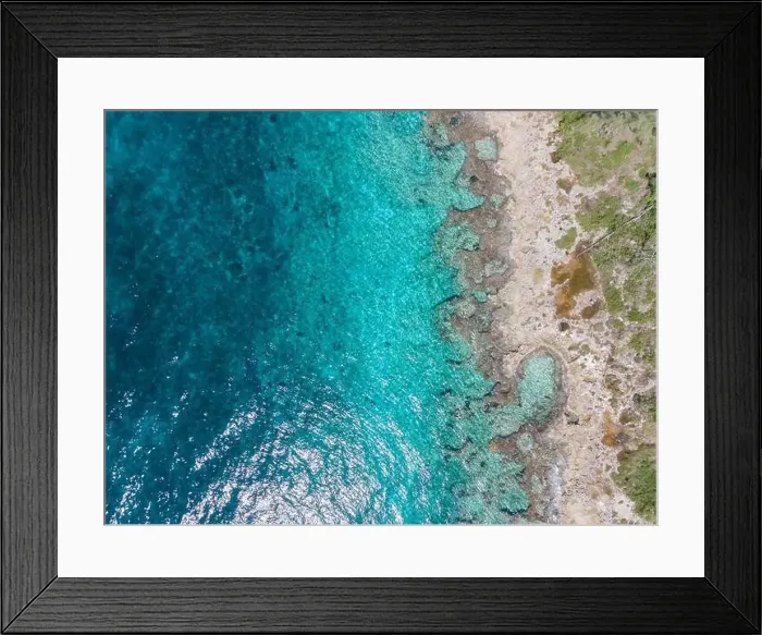 Framed Print : Drone view of mexican caribbean sea in Cozumel Framed Print : Drone view of mexican caribbean sea in Cozumel