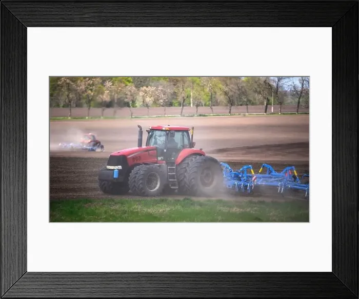 Framed Print : Groundbreaker: Tractor Cultivator Leading Farming Efforts Framed Print : Groundbreaker: Tractor Cultivator Leading Farming Efforts