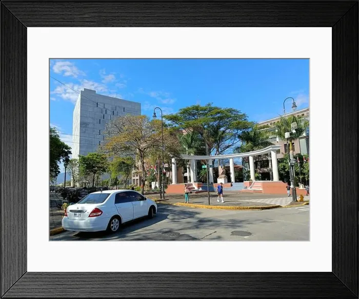 Framed Print : March 15 2023 - San Jose, Costa Rica in Central America: View of the outside of Plaza de la Democracia Framed Print : March 15 2023 - San Jose, Costa Rica in Central America: View of the outside of Plaza de la Democracia
