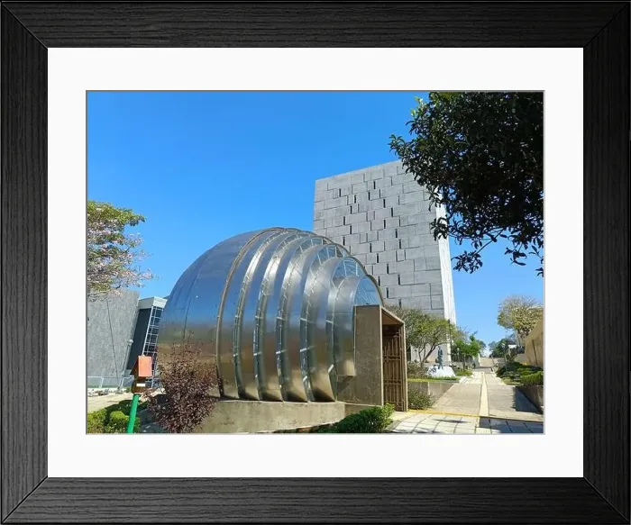 Framed Print : March 15 2023 - San Jose, Costa Rica in Central America: View of the outside of Plaza de la Democracia