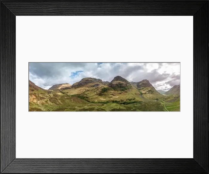 Framed Print : The vastness of the Glen Coe valley is on full display in this drone-captured super panorama Framed Print : The vastness of the Glen Coe valley is on full display in this drone-captured super panorama